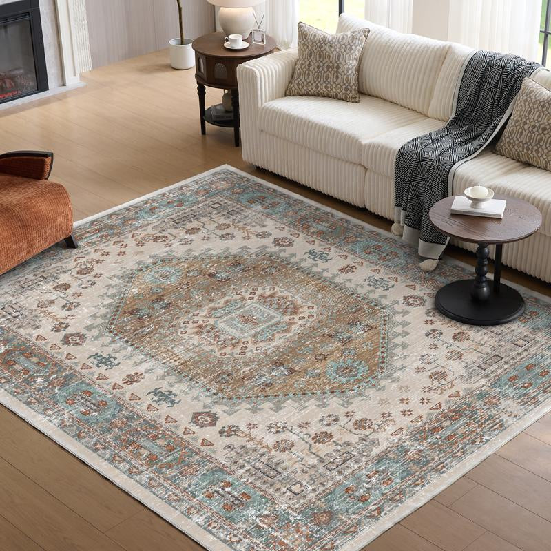 Vipfree 8X10Ft Polka Dot Bohemian Rug 35 Patterns Super Soft Non-Slip Foldable Washable for Living Room Entryway Bedroom Kitchen Corridor Kid & Pet Friendly Stain-Resistant Machine Washable Easy Fit under Furniture