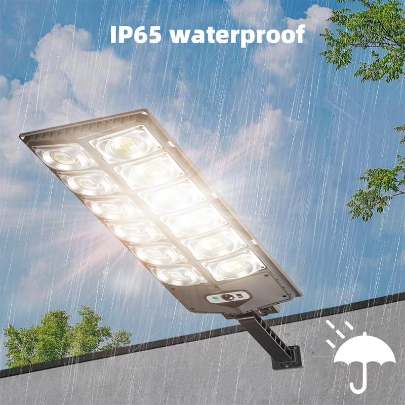 Solar Street Light Outdoor Solar Parking Lot Light, LED Wide Angle Lamp with Motion Sensor IP67 Waterproof Commercial Lighting Modern,Dealsforyoudays