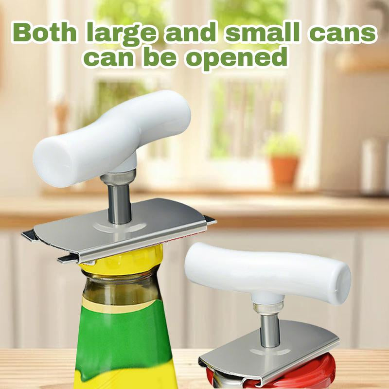 2 Counts Stainless Steel Jar Openers for Easy Opening, White+Green Kitchen Gadget - Effortless Opening for Mason Jars & Pasta Sauce Cans