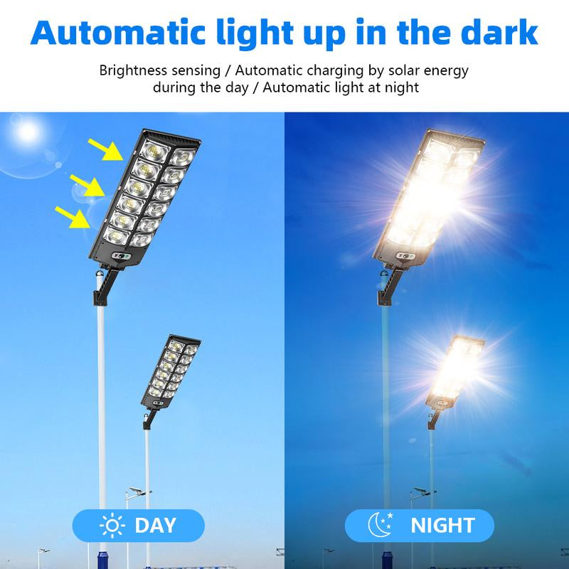 Solar Street Light Outdoor Solar Parking Lot Light, LED Wide Angle Lamp with Motion Sensor IP67 Waterproof Commercial Lighting Modern,Dealsforyoudays