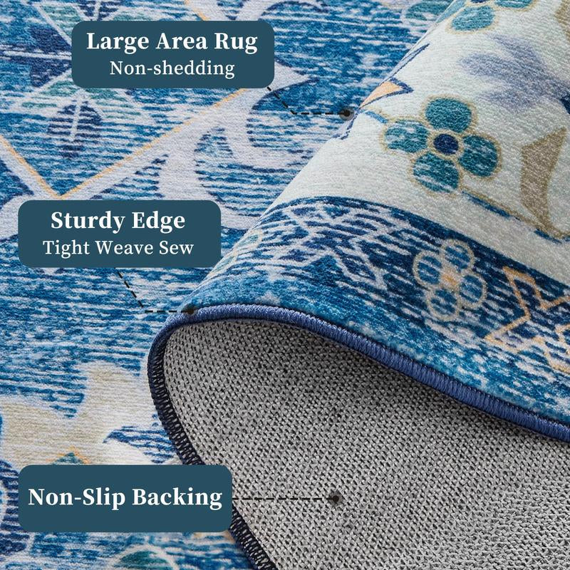 Vipfree 8X10Ft Polka Dot Bohemian Rug 35 Patterns Super Soft Non-Slip Foldable Washable for Living Room Entryway Bedroom Kitchen Corridor Kid & Pet Friendly Stain-Resistant Machine Washable Easy Fit under Furniture