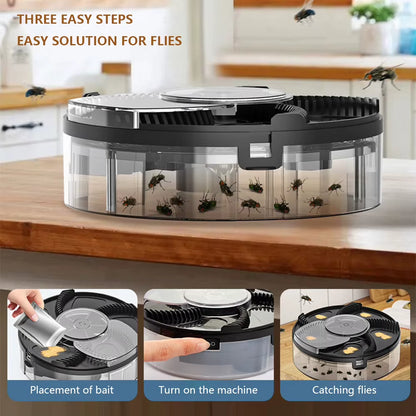 Automatic Fly Control Repeller Insect Pest Catcher High Efficiency Rotating Fly Catcher Home Kitchen Flytrap Rechargeable/Plugin