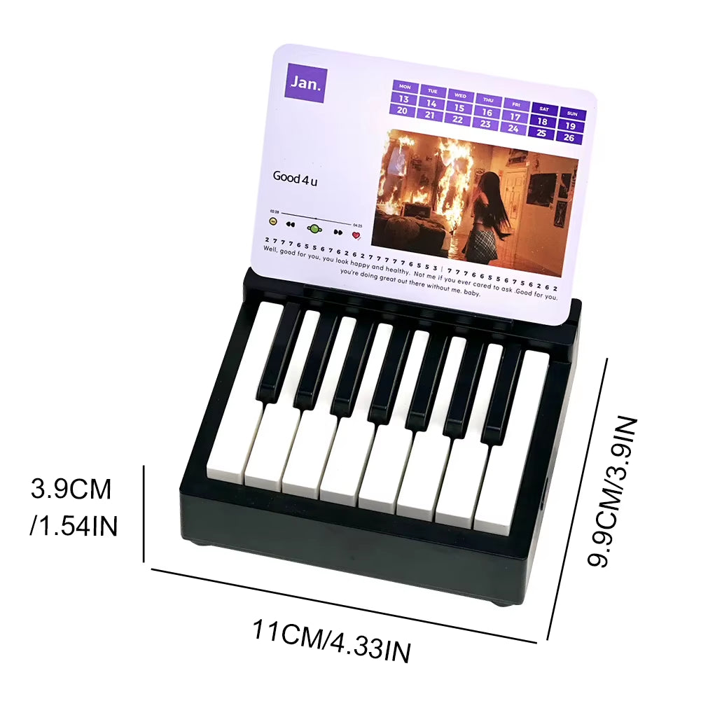 Singer Piano Calendar 2025 Piano Desk Calendar Desktop Peripheral Ornaments with 27 Music Calendar Cards 26 Songs Gift for Fans