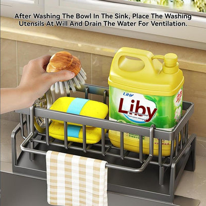 Sink Drain Rack, Kitchen Metal Sponge Drain Holder, Multifunctional Storage Rack for Home, Storage Organizer, Kitchen Essentials & Accessories