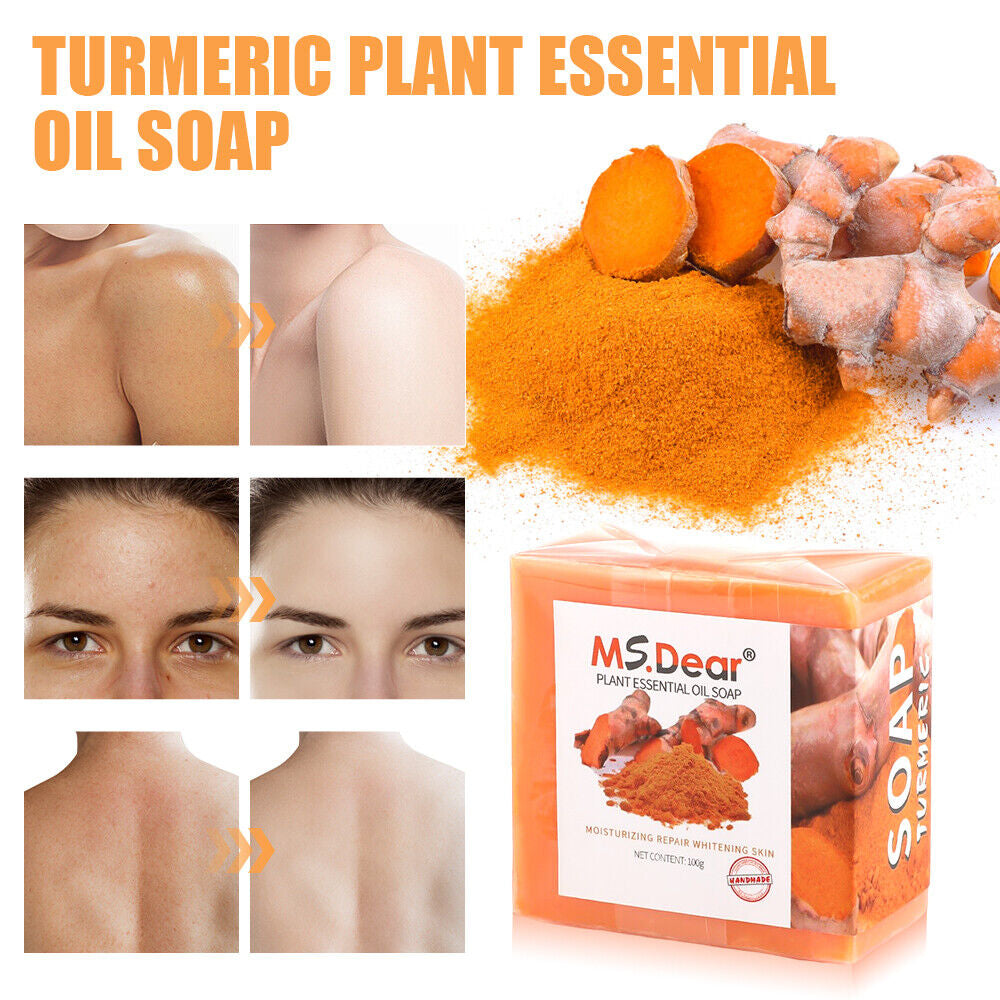 Tumeric Soap Skin Whitening Dark Spots Lightening Acne Brightening Turmeric 100G