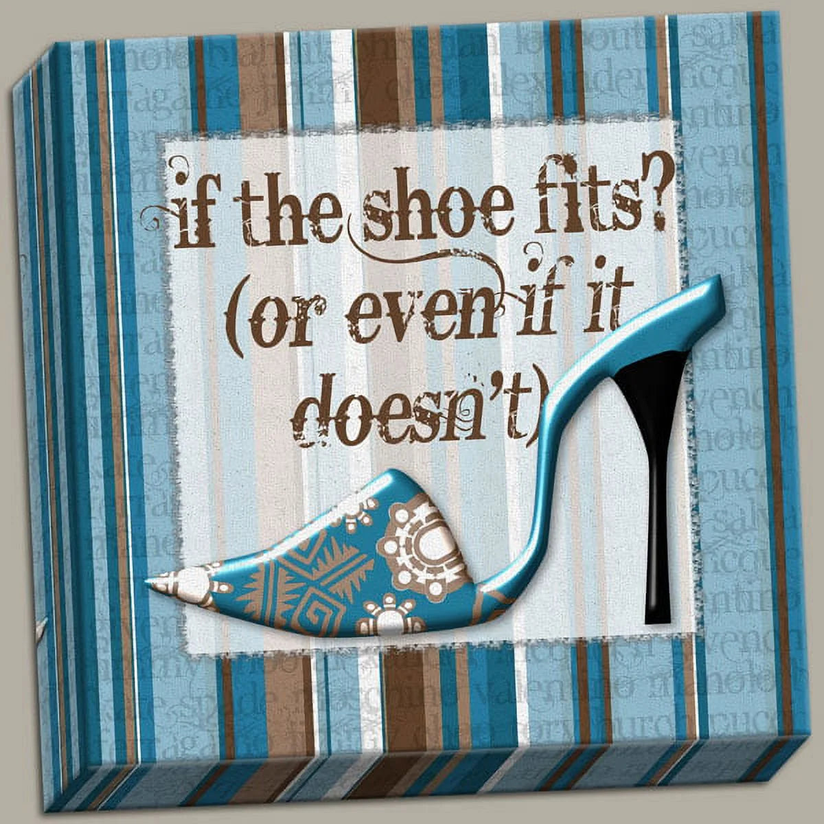 Canvas Girly Shoe II Trendy Sophisticated Shopping Wall Art Fashion Cute Classic Giclee Cheap 12X12