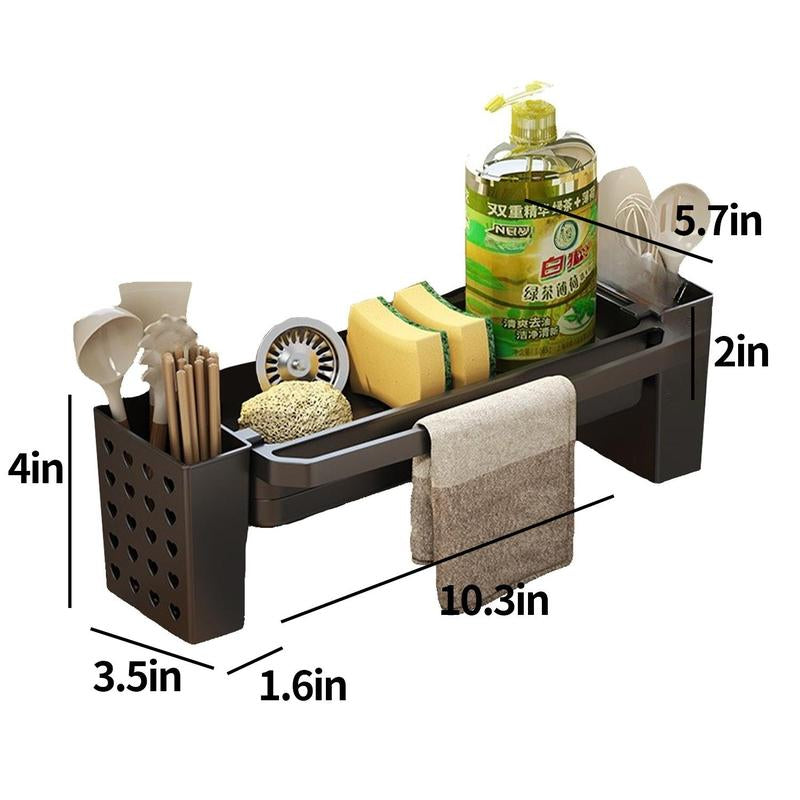 Sink Drain Rack, Kitchen Metal Sponge Drain Holder, Multifunctional Storage Rack for Home, Storage Organizer, Kitchen Essentials & Accessories
