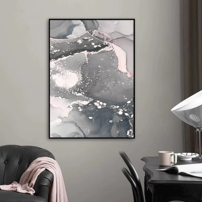 Scandinavian Abstract Pink Grey Marble Posters Prints Canvas Painting Wall Art Pictures Nordic Style Living Room Home Decoration