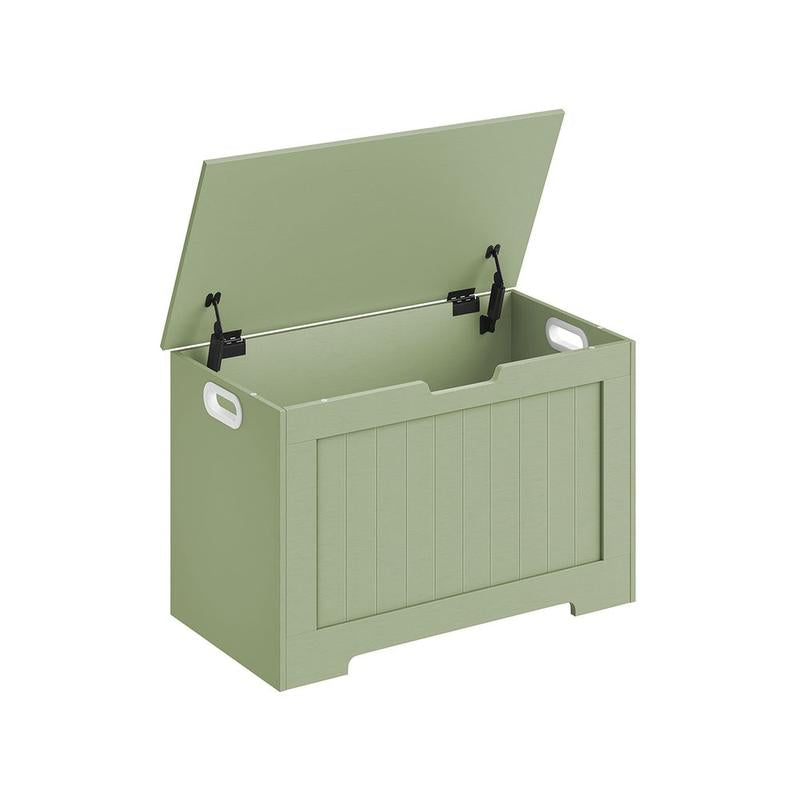 SONGMICS HOME Storage Chest, Storage Trunk with 2 Safety Hinges, Storage Bench, Shoe Bench, Farmhouse Style
