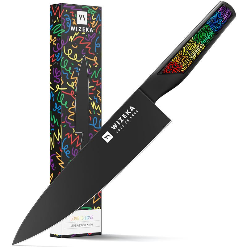 Japanese Damascus Chef Knife, 8 Inch with Japanese VG-10 Steel Core Wooden, Ultra-Sharp Professional Kitchen Knife, Handcrafted with Ebony Wood Handle, Holiday Gifts Blade Knives Cuchillos Japonés