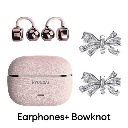 HYUNDAI C03 Clip on Wireless Headphones with 2025 Bluetooth 6.0 for Faster, Stable Connection & Low Power Use, DT6.0 Pulse Directional Tech, 360° ACS Panoramic Sound, IPX5 Waterproof Audio Earbuds for Music & Calls, Comfortable for Sports