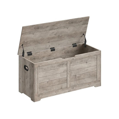 SONGMICS HOME Storage Chest, Storage Trunk with 2 Safety Hinges, Storage Bench, Shoe Bench, Farmhouse Style