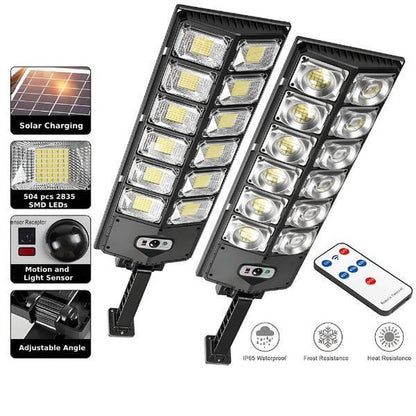 Solar Street Light Outdoor Solar Parking Lot Light, LED Wide Angle Lamp with Motion Sensor IP67 Waterproof Commercial Lighting Modern，Dealsforyoudays