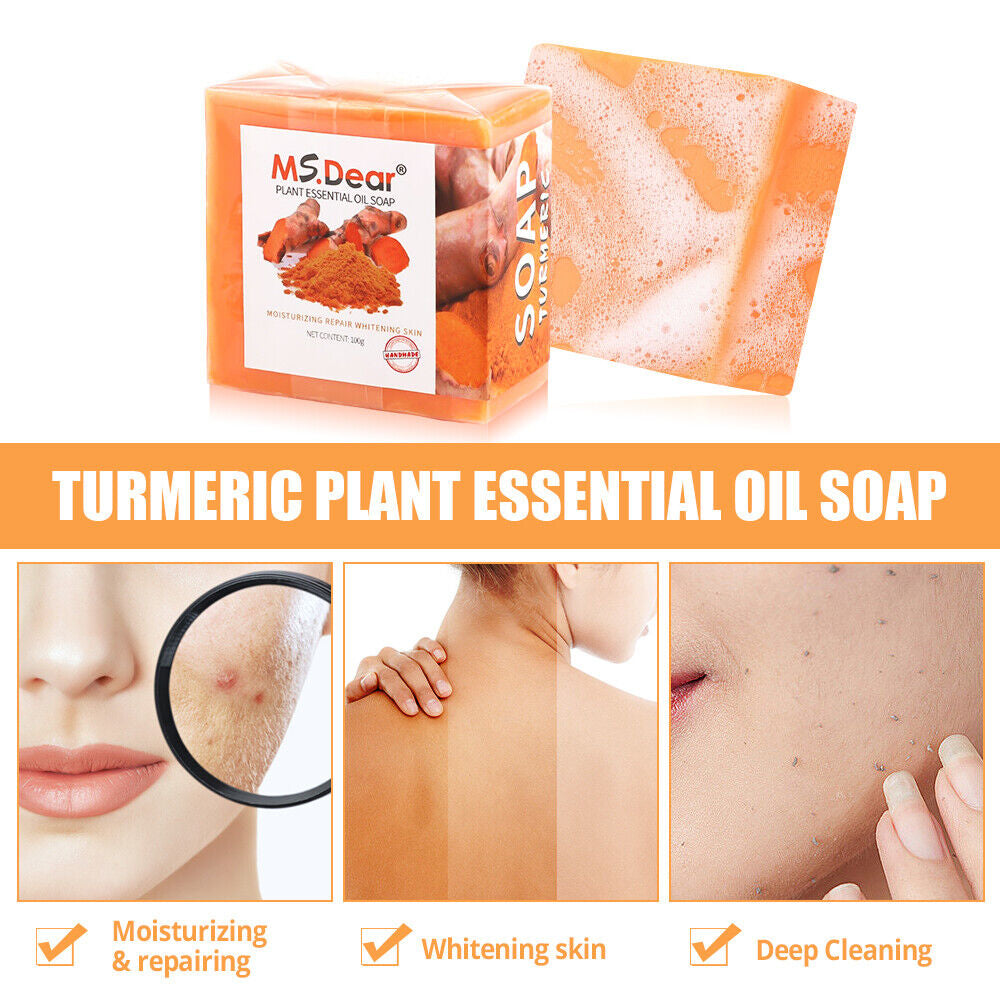 Tumeric Soap Skin Whitening Dark Spots Lightening Acne Brightening Turmeric 100G
