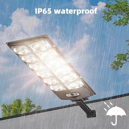 Solar Street Light Outdoor Solar Parking Lot Light, LED Wide Angle Lamp with Motion Sensor IP67 Waterproof Commercial Lighting Modern，Dealsforyoudays