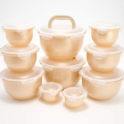 Locknlock 10-Pc Nestable Colored Body Tulip Bowls W/ (2) Handle Lids