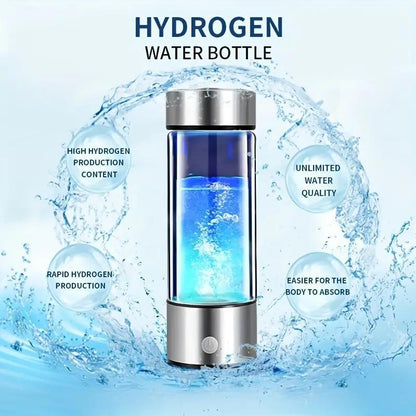 Hydrogen Water Bottle, USB Rechargeable Hydrogen Water Generator, Water Ionizer Machine, Drinking Supplies for Home, Office, Travel