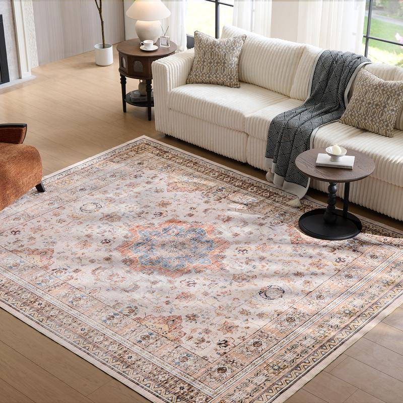 Vipfree 8X10Ft Polka Dot Bohemian Rug 35 Patterns Super Soft Non-Slip Foldable Washable for Living Room Entryway Bedroom Kitchen Corridor Kid & Pet Friendly Stain-Resistant Machine Washable Easy Fit under Furniture