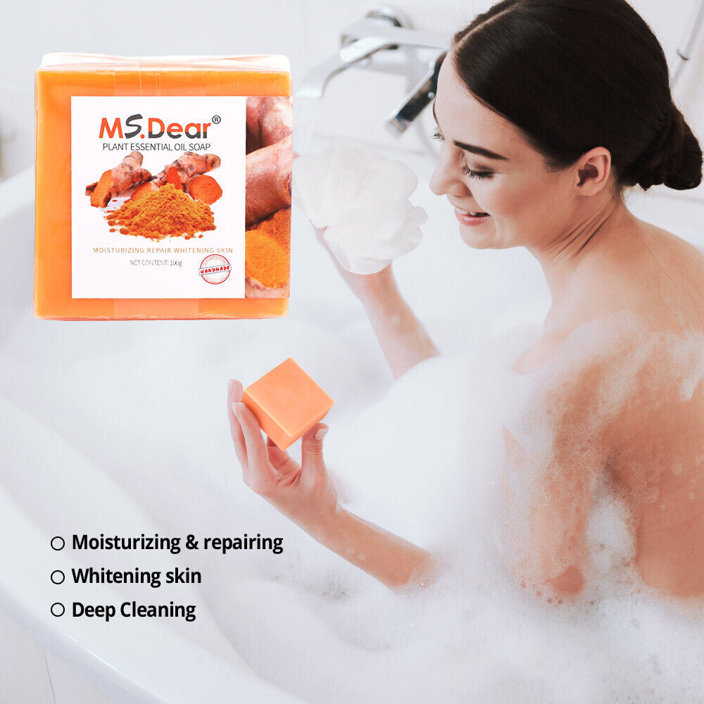 Tumeric Soap Skin Whitening Dark Spots Lightening Acne Brightening Turmeric 100G