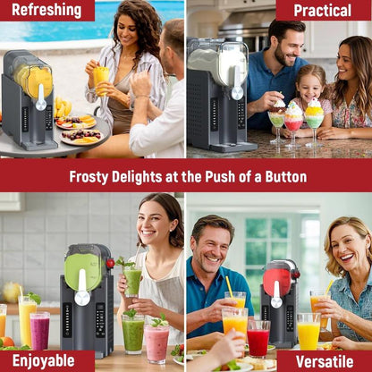 Bizaura Slushie Machine: Fathersdaygift No Ice Needed All-In-One Slushy Maker for Home, Real-Time Temp Display, Auto-Clean, 6 Preset | Frozen Margaritas, Cocktails, Frappés, Ice Cream, Smoothies, Milkshakes,Summer Parties