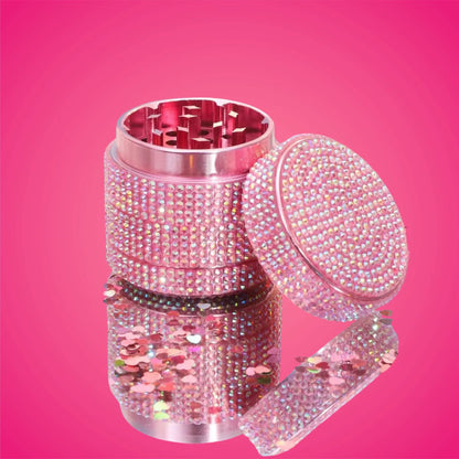 Pink Heart Aluminum Herb Grinder, Four Piece Grinder, Girly Smoking Accessories for Tobacco-40Mm