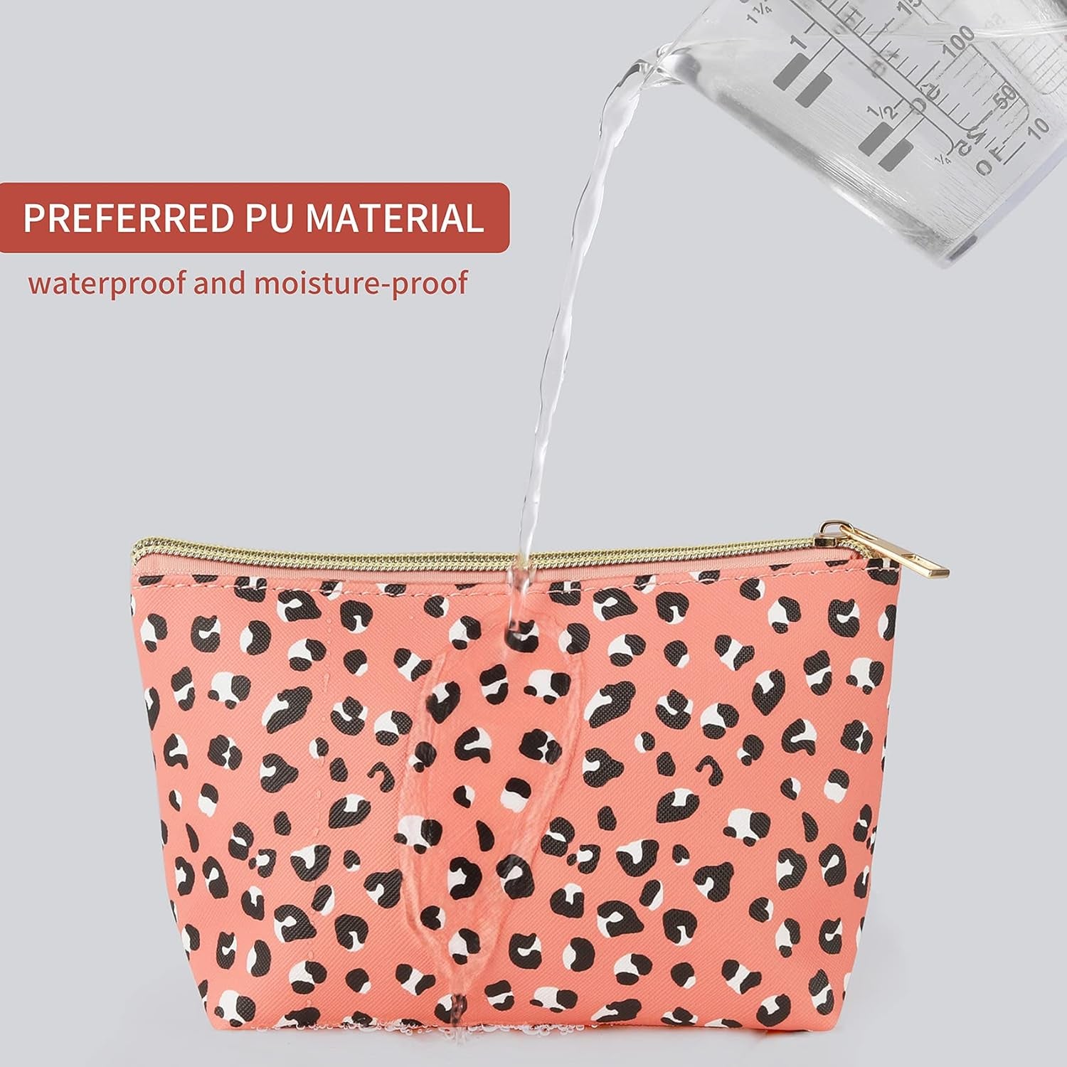 Small Cosmetic Pouch - Waterproof Leopard Makeup Bag for Purse - Multifunction Accessories Organizer