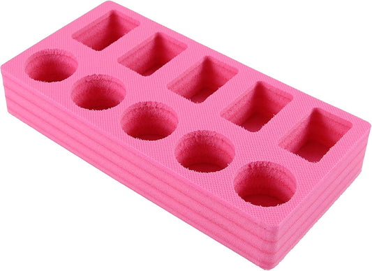 Lotion and Body Spray Stand Organizer Tray Pink Durable Foam Washable Waterproof Insert for Home Bathroom Bedroom Office 12 X 6 X 2 Inches 10 Slots