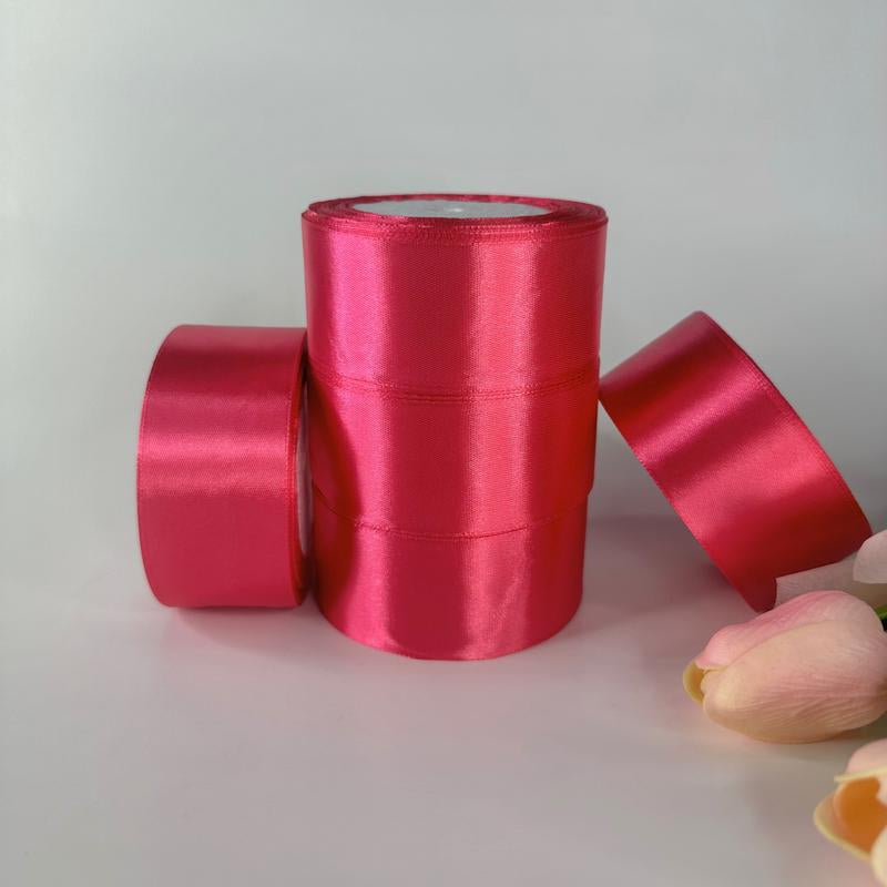 Eternal Roses Satin Ribbon - 25 Yards, 1.5" Width, 5 Rolls, Multi-Purpose Decorative Ribbon Rosas Eterna