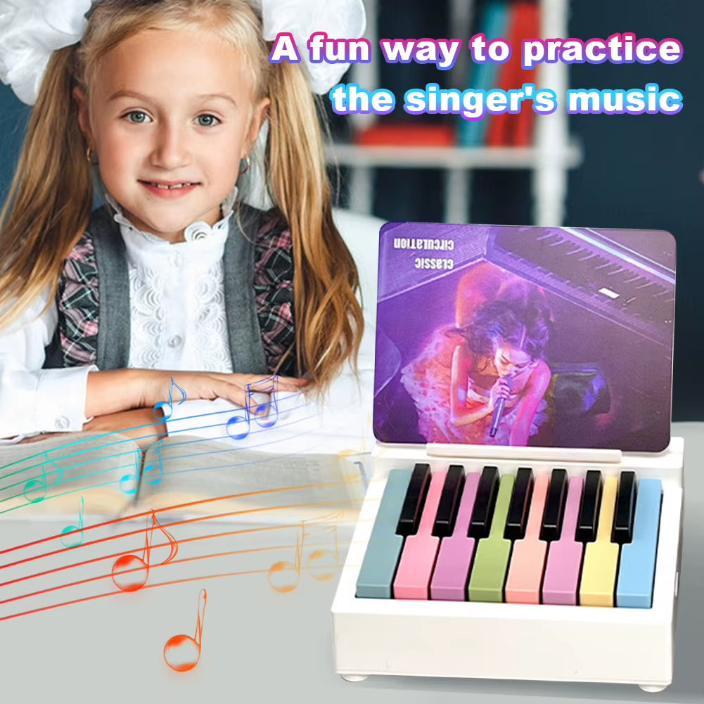 Singer Piano Calendar 2025 Piano Desk Calendar Desktop Peripheral Ornaments with 27 Music Calendar Cards 26 Songs Gift for Fans