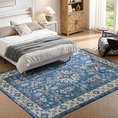 Vipfree 8X10Ft Polka Dot Bohemian Rug 35 Patterns Super Soft Non-Slip Foldable Washable for Living Room Entryway Bedroom Kitchen Corridor Kid & Pet Friendly Stain-Resistant Machine Washable Easy Fit under Furniture