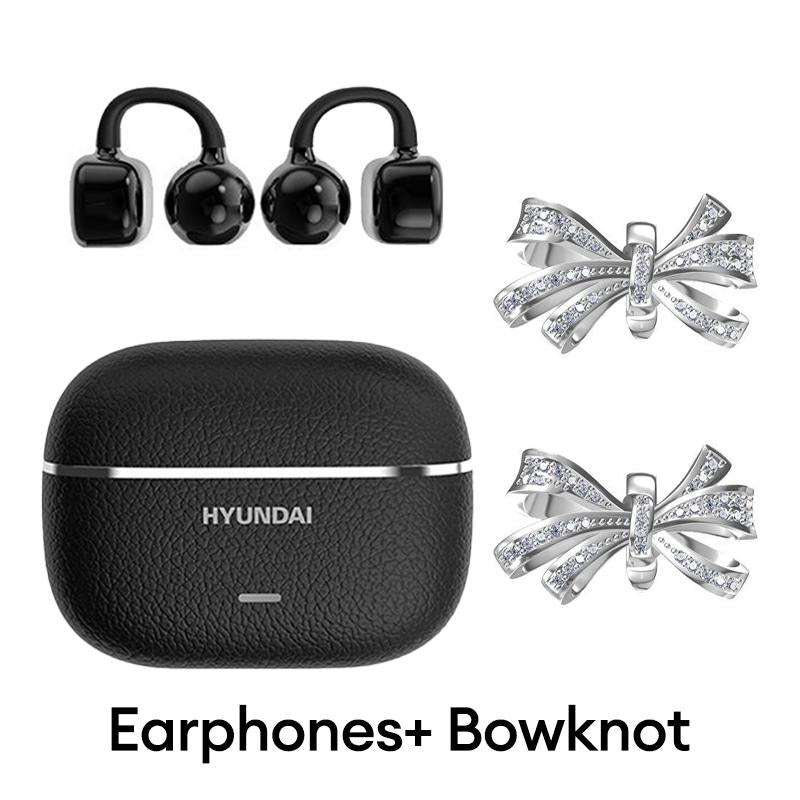 HYUNDAI C03 Clip on Wireless Headphones with 2025 Bluetooth 6.0 for Faster, Stable Connection & Low Power Use, DT6.0 Pulse Directional Tech, 360° ACS Panoramic Sound, IPX5 Waterproof Audio Earbuds for Music & Calls, Comfortable for Sports