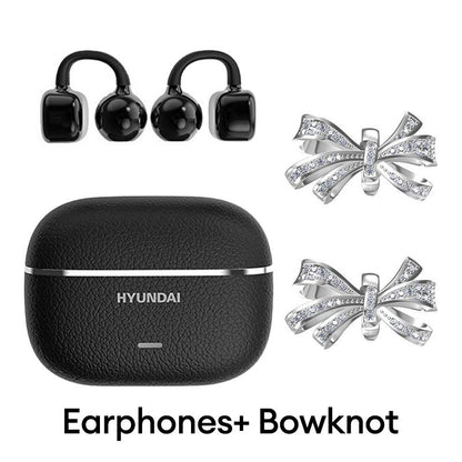HYUNDAI C03 Clip on Wireless Headphones with 2025 Bluetooth 6.0 for Faster, Stable Connection & Low Power Use, DT6.0 Pulse Directional Tech, 360° ACS Panoramic Sound, IPX5 Waterproof Audio Earbuds for Music & Calls, Comfortable for Sports
