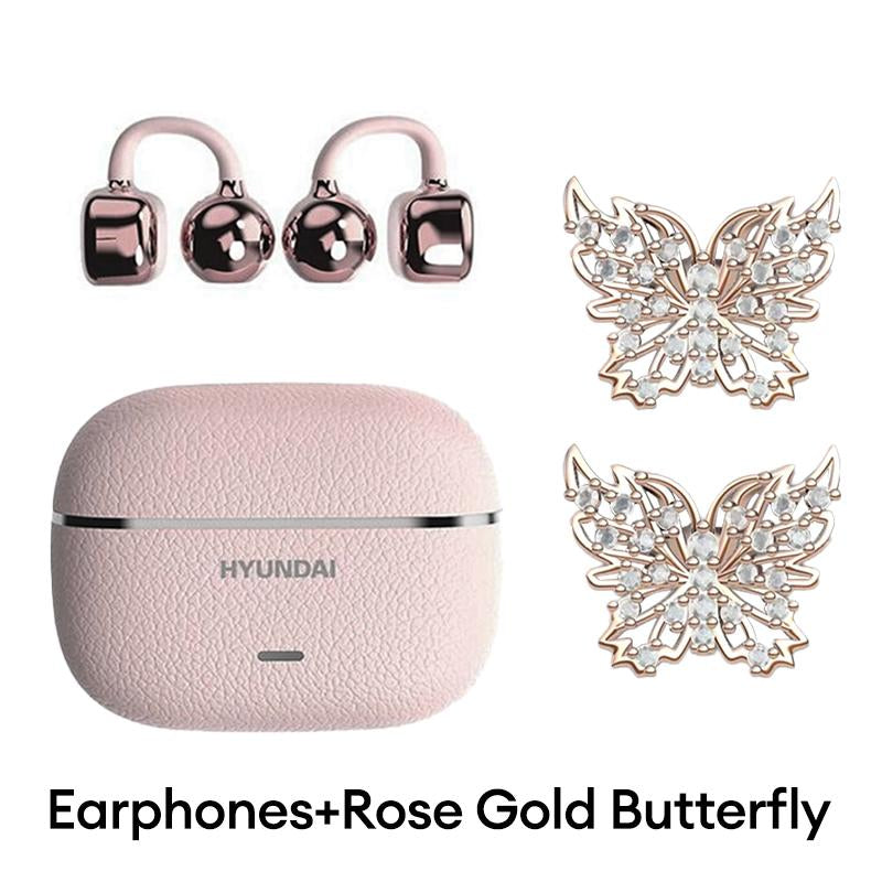 HYUNDAI C03 Clip on Wireless Headphones with 2025 Bluetooth 6.0 for Faster, Stable Connection & Low Power Use, DT6.0 Pulse Directional Tech, 360° ACS Panoramic Sound, IPX5 Waterproof Audio Earbuds for Music & Calls, Comfortable for Sports