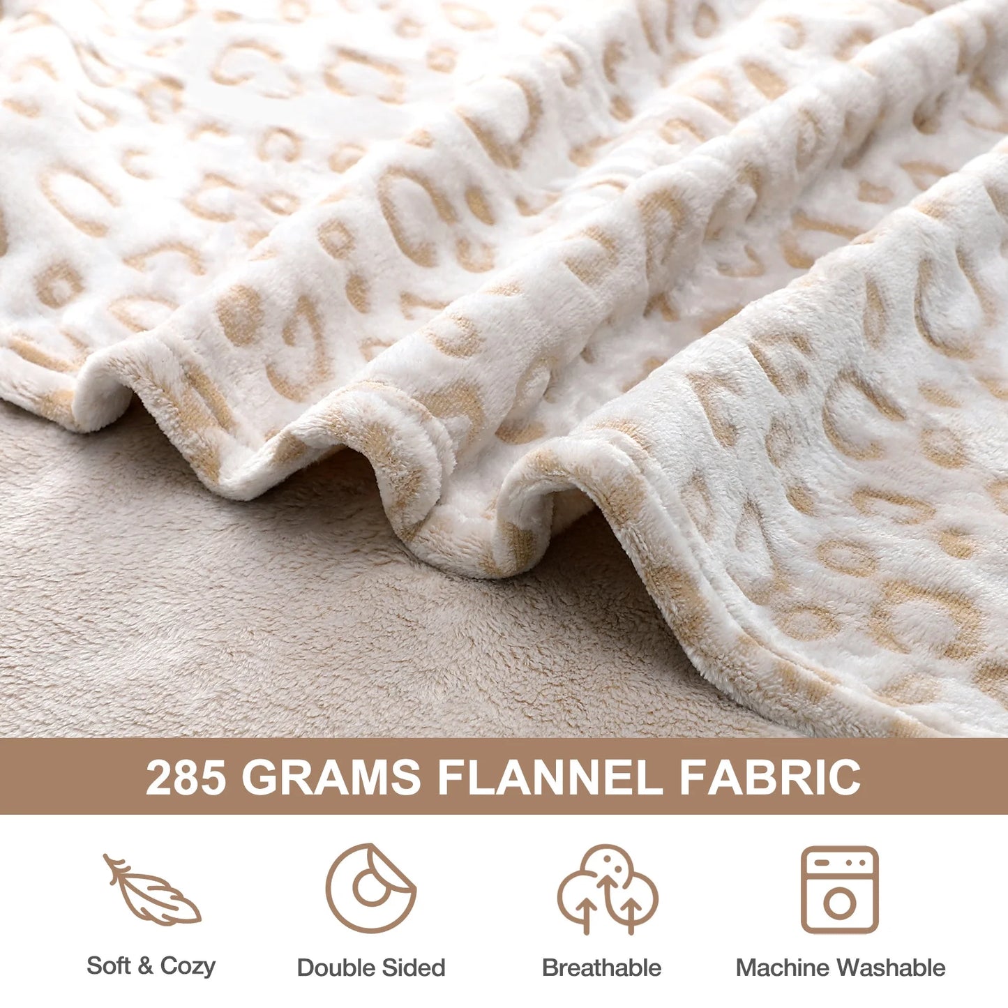 Flannel Fleece Throw Blanket, Lightweight Cozy Plush Leopard Blanket (50"X60")-Cheetah Blanket Leopard Throw Blanket for Couch Bed Sofa