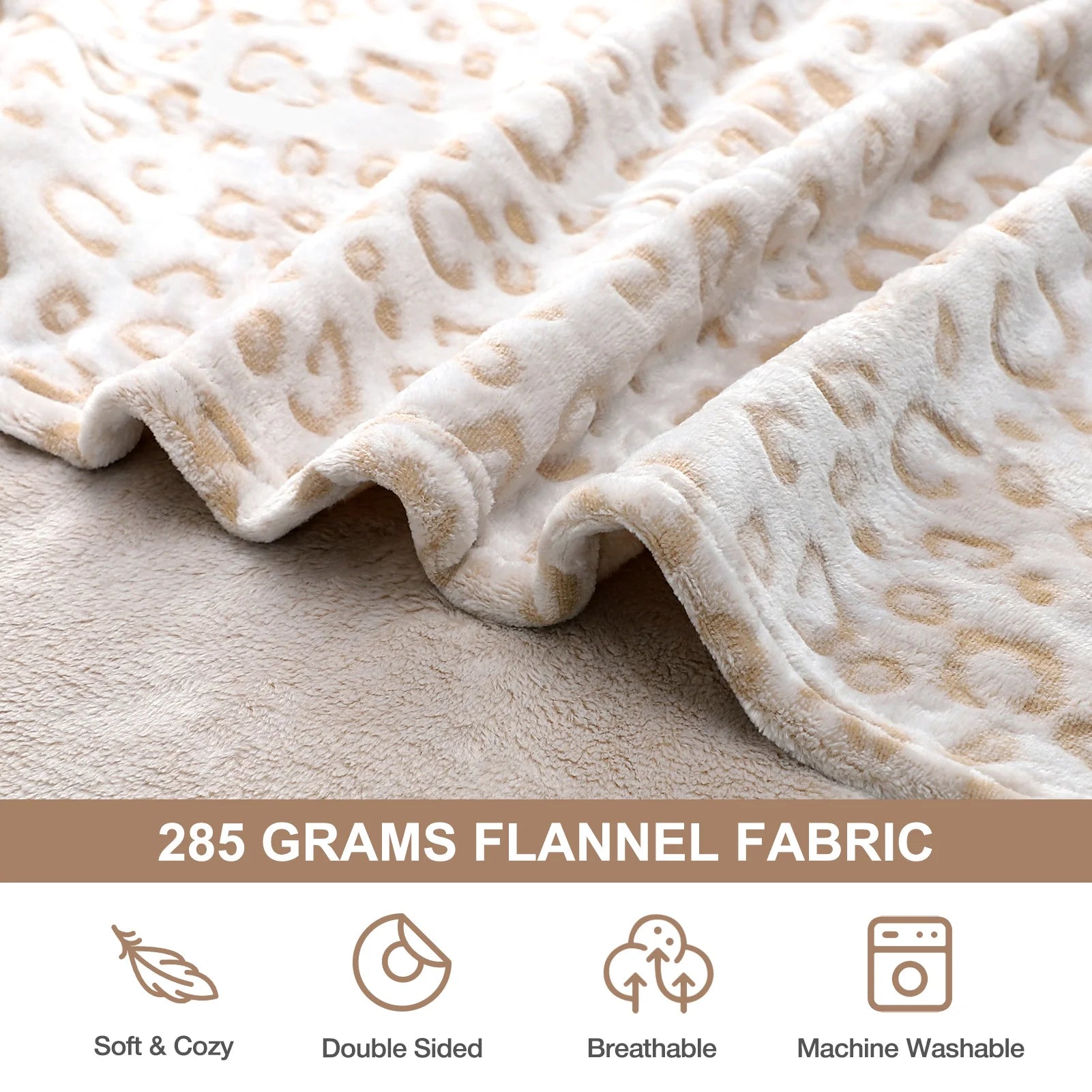 Flannel Fleece Throw Blanket, Lightweight Cozy Plush Leopard Blanket (50"X60")-Cheetah Blanket Leopard Throw Blanket for Couch Bed Sofa
