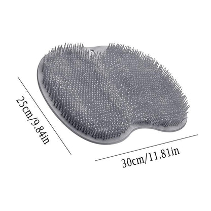 Exfoliating Shower Scrubber: Silicone Foot Mat for Back & Feet Cleaning, Wall-Mounted with Slip Suction Cups, Bathing Accessory. Madani Cosmetics