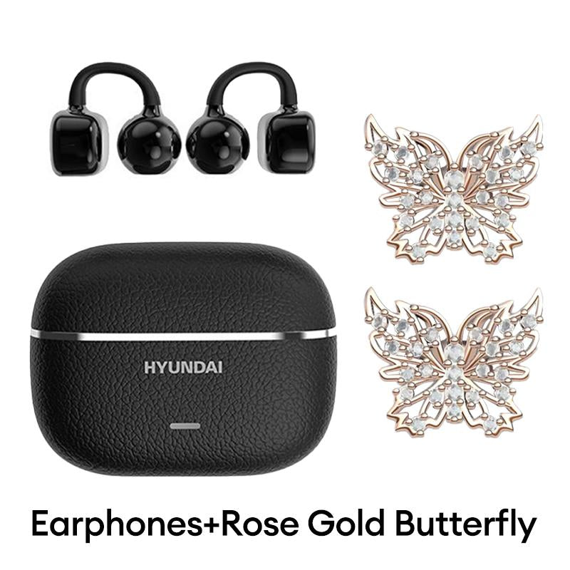 HYUNDAI C03 Clip on Wireless Headphones with 2025 Bluetooth 6.0 for Faster, Stable Connection & Low Power Use, DT6.0 Pulse Directional Tech, 360° ACS Panoramic Sound, IPX5 Waterproof Audio Earbuds for Music & Calls, Comfortable for Sports