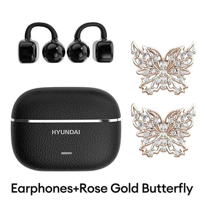 HYUNDAI C03 Clip on Wireless Headphones with 2025 Bluetooth 6.0 for Faster, Stable Connection & Low Power Use, DT6.0 Pulse Directional Tech, 360° ACS Panoramic Sound, IPX5 Waterproof Audio Earbuds for Music & Calls, Comfortable for Sports