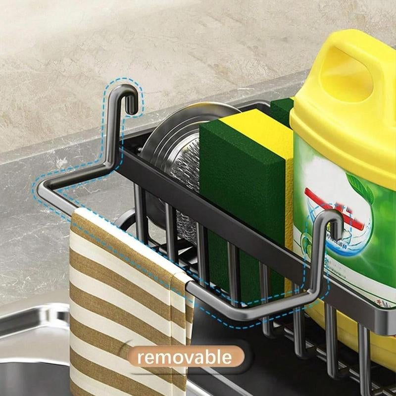 Sink Drain Rack, Kitchen Metal Sponge Drain Holder, Multifunctional Storage Rack for Home, Storage Organizer, Kitchen Essentials & Accessories