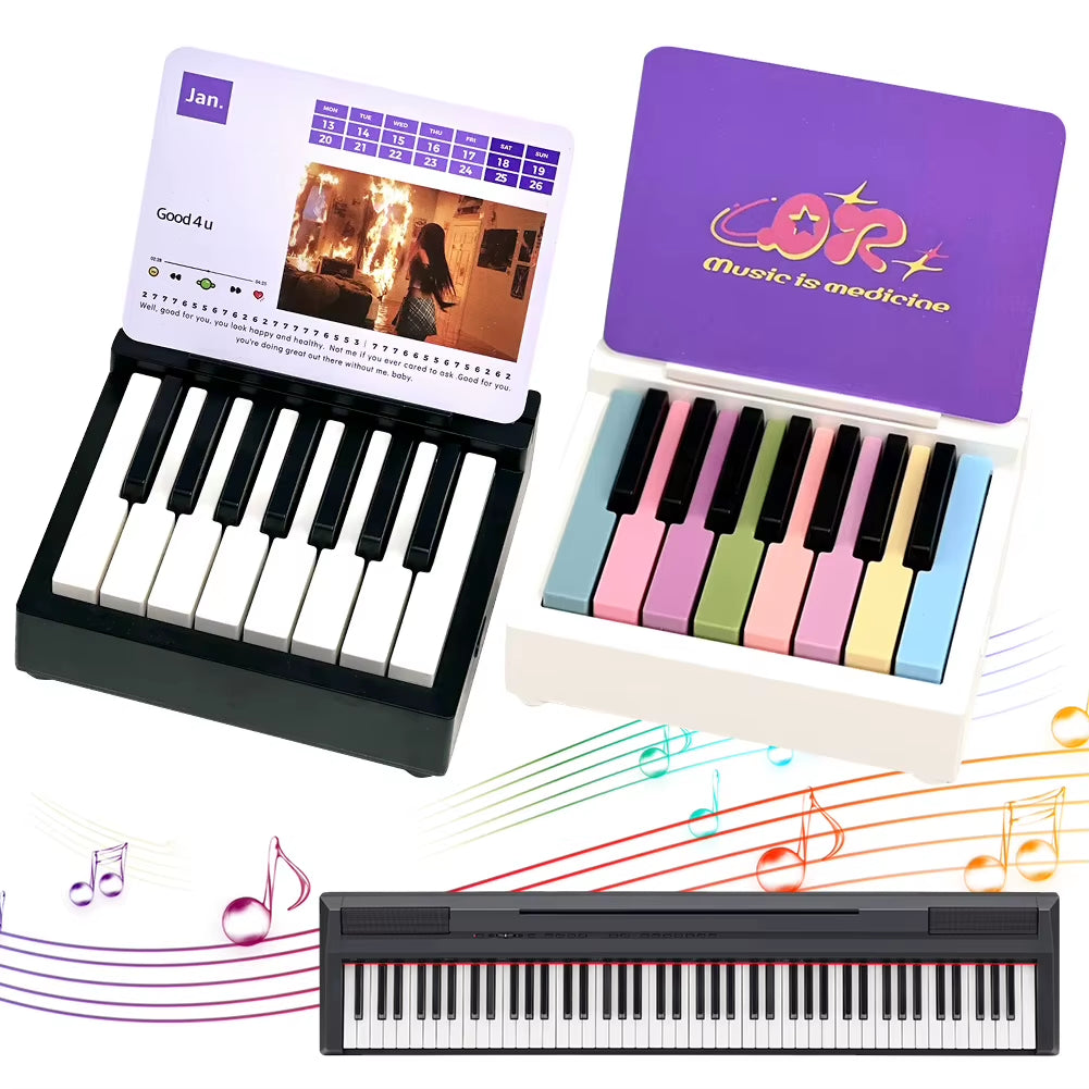 Singer Piano Calendar 2025 Piano Desk Calendar Desktop Peripheral Ornaments with 27 Music Calendar Cards 26 Songs Gift for Fans