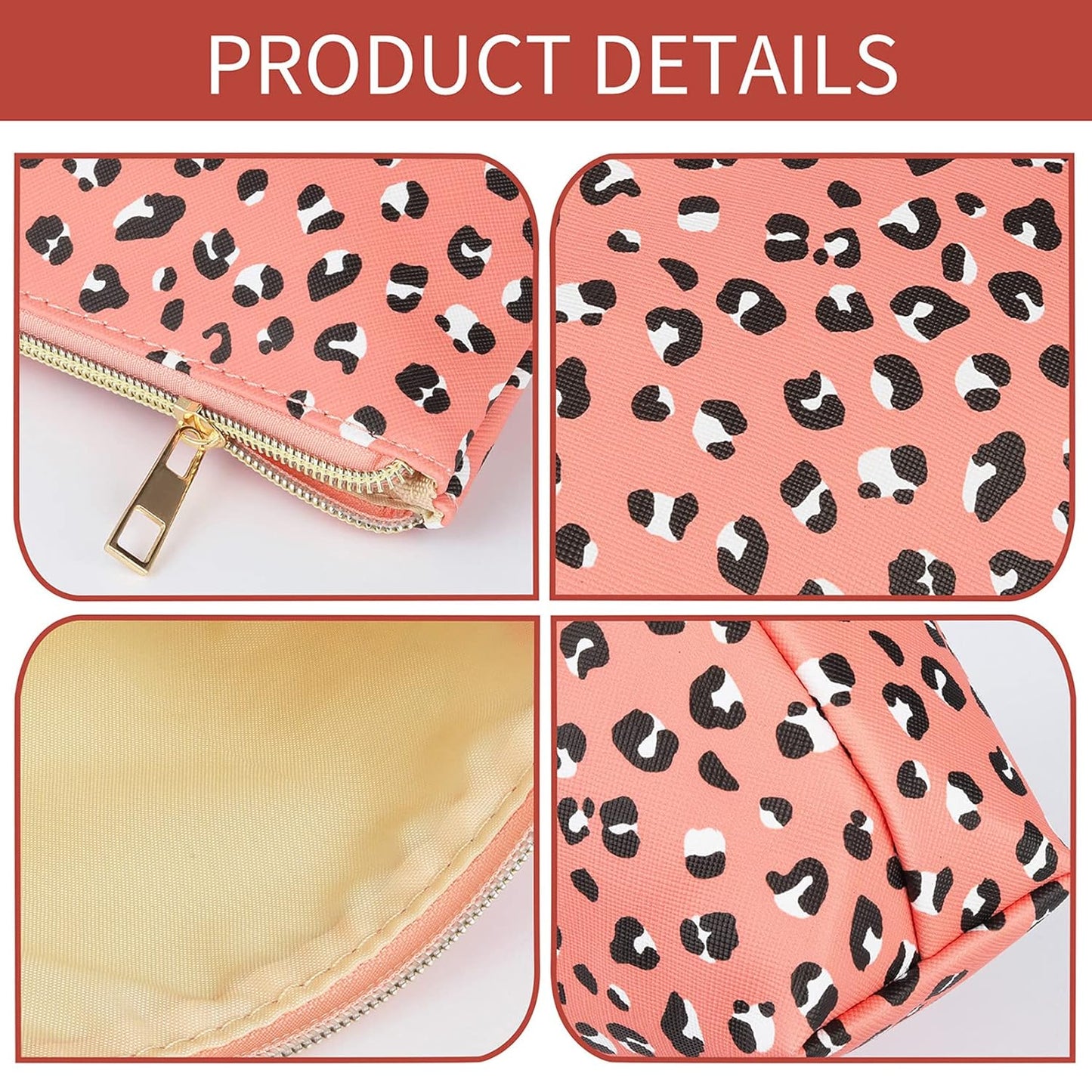Small Cosmetic Pouch - Waterproof Leopard Makeup Bag for Purse - Multifunction Accessories Organizer