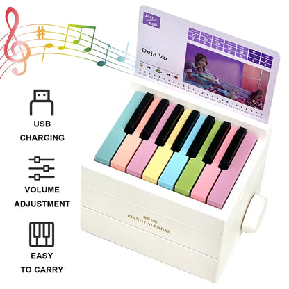 Singer Piano Calendar 2025 Piano Desk Calendar Desktop Peripheral Ornaments with 27 Music Calendar Cards 26 Songs Gift for Fans