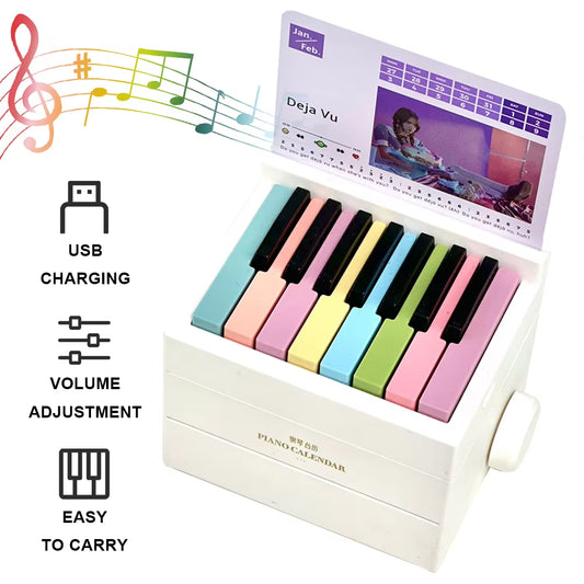 Singer Piano Calendar 2025 Piano Desk Calendar Desktop Peripheral Ornaments with 27 Music Calendar Cards 26 Songs Gift for Fans