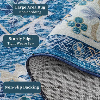 Vipfree 8X10Ft Polka Dot Bohemian Rug 35 Patterns Super Soft Non-Slip Foldable Washable for Living Room Entryway Bedroom Kitchen Corridor Kid & Pet Friendly Stain-Resistant Machine Washable Easy Fit under Furniture