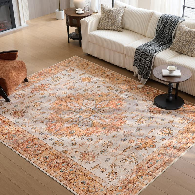 Vipfree 8X10Ft Polka Dot Bohemian Rug 35 Patterns Super Soft Non-Slip Foldable Washable for Living Room Entryway Bedroom Kitchen Corridor Kid & Pet Friendly Stain-Resistant Machine Washable Easy Fit under Furniture