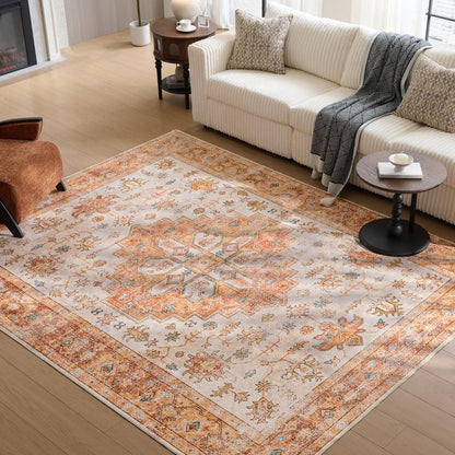 Vipfree 8X10Ft Polka Dot Bohemian Rug 35 Patterns Super Soft Non-Slip Foldable Washable for Living Room Entryway Bedroom Kitchen Corridor Kid & Pet Friendly Stain-Resistant Machine Washable Easy Fit under Furniture