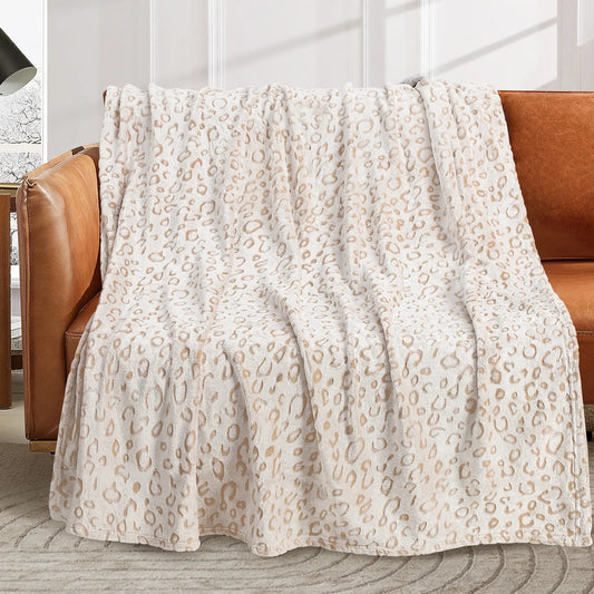 Flannel Fleece Throw Blanket, Lightweight Cozy Plush Leopard Blanket (50"X60")-Cheetah Blanket Leopard Throw Blanket for Couch Bed Sofa