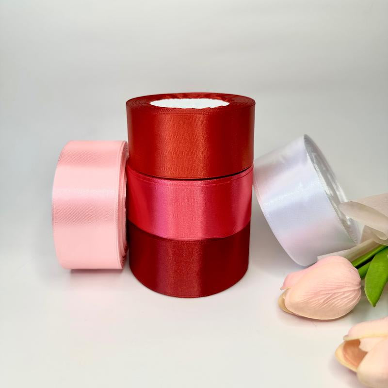 Eternal Roses Satin Ribbon - 25 Yards, 1.5" Width, 5 Rolls, Multi-Purpose Decorative Ribbon Rosas Eterna