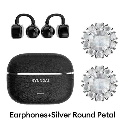 HYUNDAI C03 Clip on Wireless Headphones with 2025 Bluetooth 6.0 for Faster, Stable Connection & Low Power Use, DT6.0 Pulse Directional Tech, 360° ACS Panoramic Sound, IPX5 Waterproof Audio Earbuds for Music & Calls, Comfortable for Sports