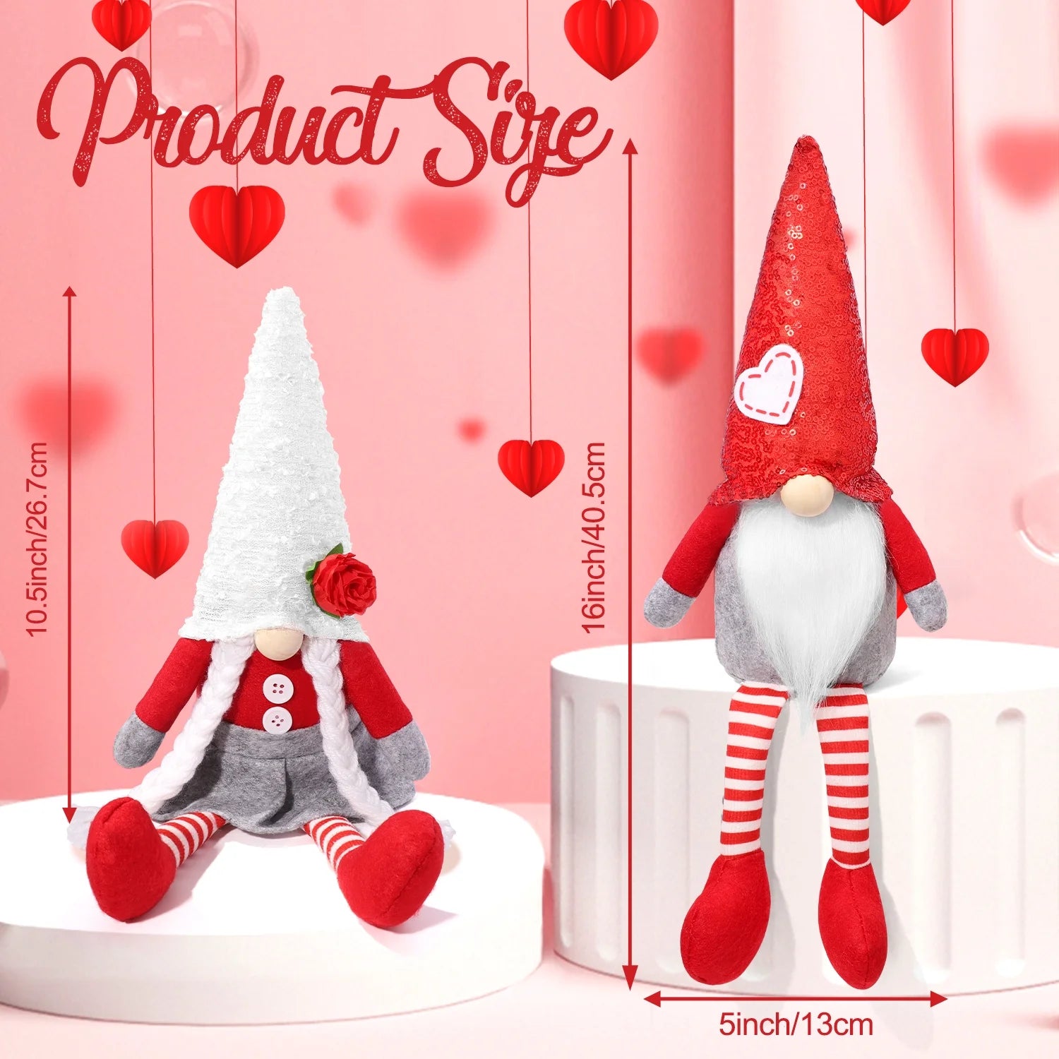 Valentines Day Gnome Plush Elf Decorations - 2PCS Mr and Mrs Handmake Scandinavian Tomte for Valentine'S Day Table Decor, Valentine'S Present